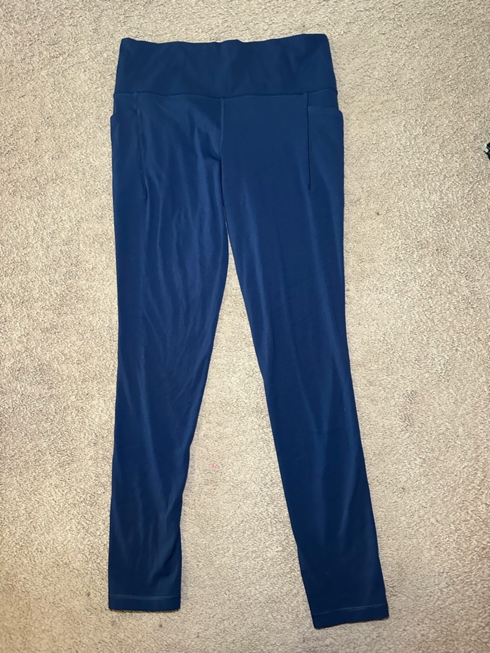 Athleta Womens Salutation Stash Tight Leggings Size L/T Navy Blue